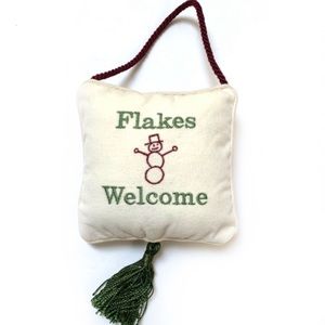 Flakes Welcome Velvet Hanging Pillow
